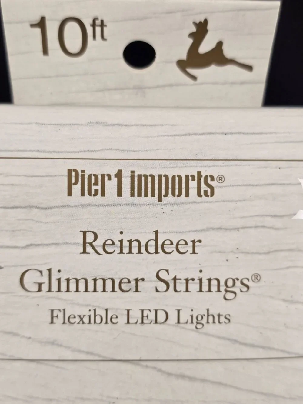 NWB Pier 1Reindeer Glimmer Strings Flexible LED Lights 10 ft 50